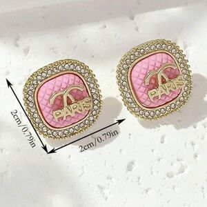 Chic Paris Pink and Gold Earrings
